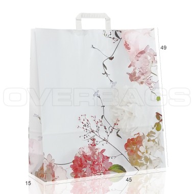 BORSA SHOPPER SACCHETTO DI CARTA MANICO PIATTINA FANTASIA GIARDINO