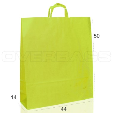 BORSA SHOPPER SACCHETTO DI CARTA COLORE VERDE MELA MANICO PIATTINA