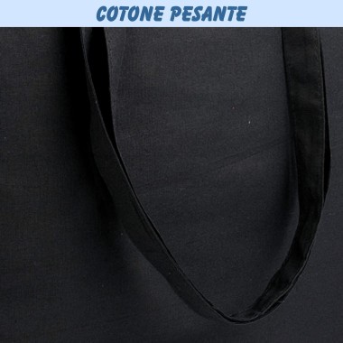 BORSA SHOPPER SACCHETTO DI COTONE PESANTE CM 38X42 MANICI LUNGHI